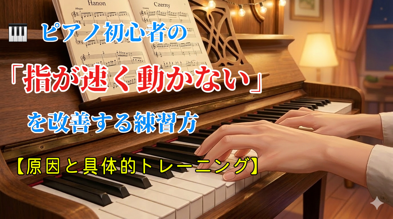 🎹 ピアノ初心者の「指が速く動かない」を改善する練習法【原因と具体的トレーニング】