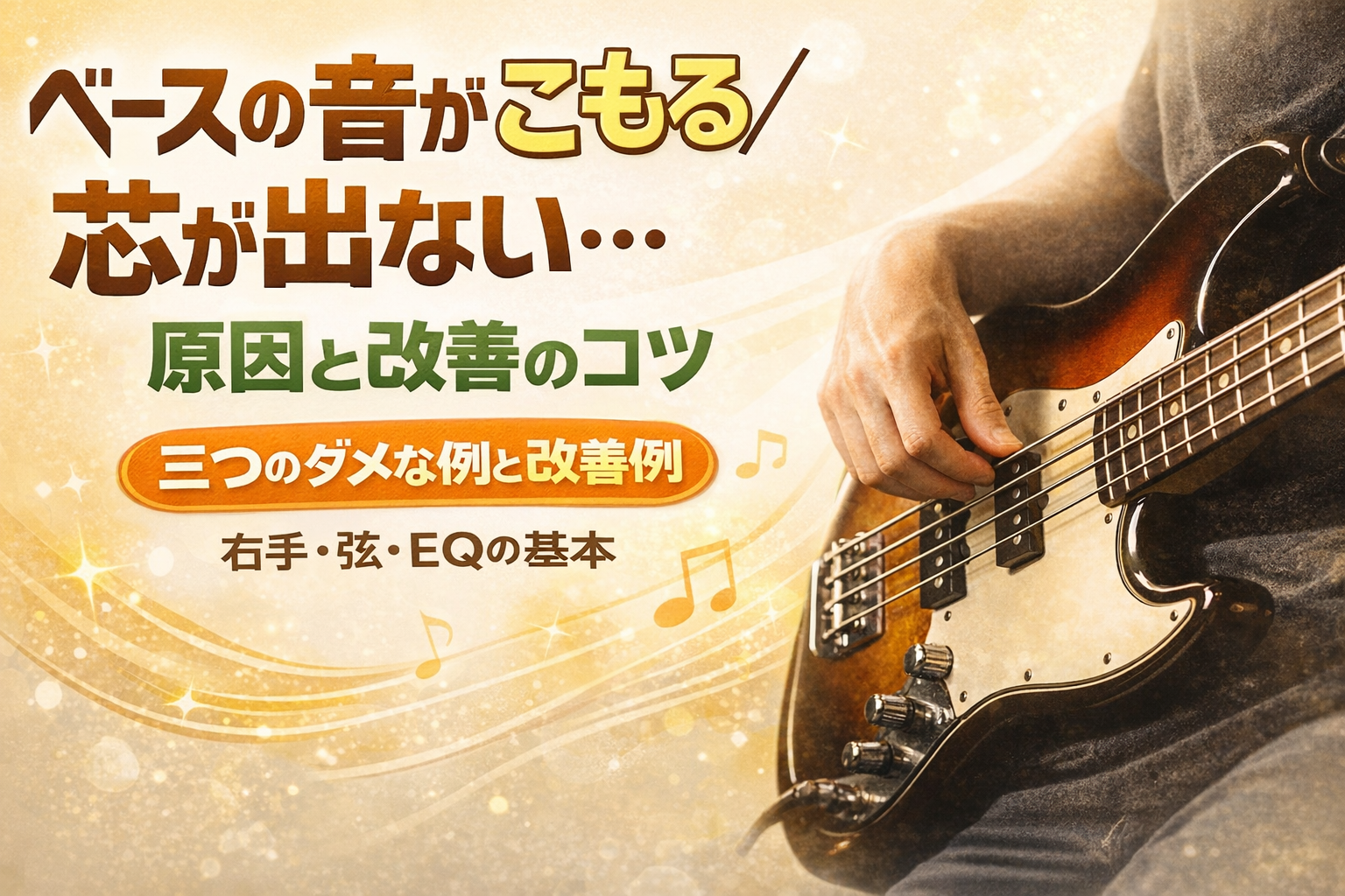 ベースの音がこもる/芯が出ない…｜原因と改善のコツ（右手・弦・EQの基本）