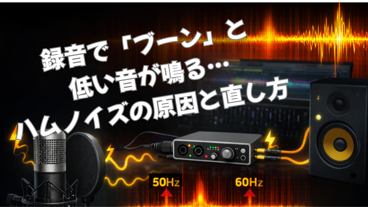 録音で「ブーン」と低い音が鳴る…｜ハムノイズの原因と直し方 （電源・配線・グラウンドループ）