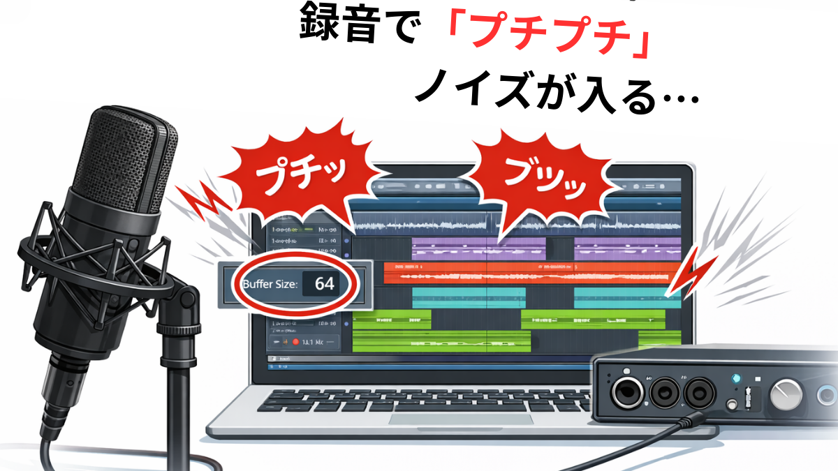 録音で「プチプチ」ノイズが入る…　　　　｜バッファサイズ / CPU負荷 / サンプリング...