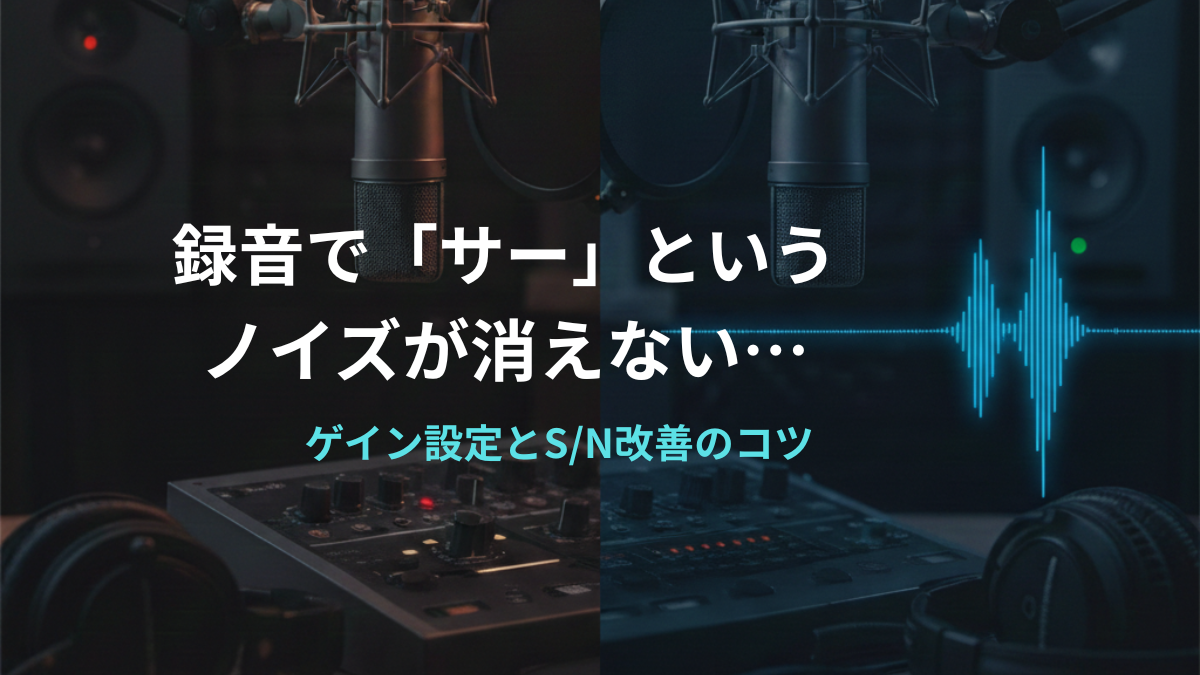 録音で「サー」というノイズが消えない…｜ゲイン設定とS/N改善のコツ（ホワイトノイズ対策）