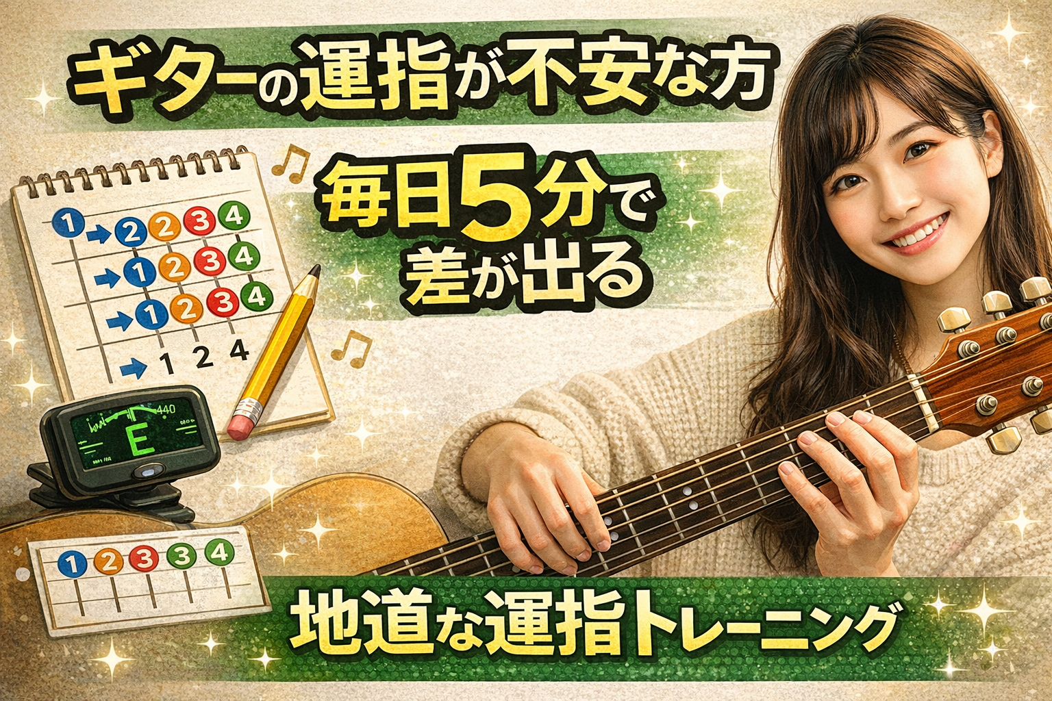 ギターの運指が不安な方｜毎日5分で差が出る地道な運指トレーニング