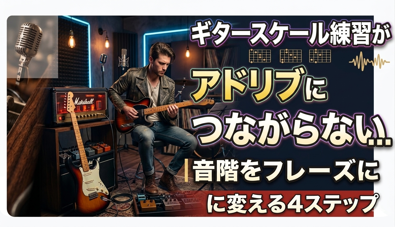 ギタースケール練習がアドリブにつながらない…｜音階をフレーズに変える４ステップ