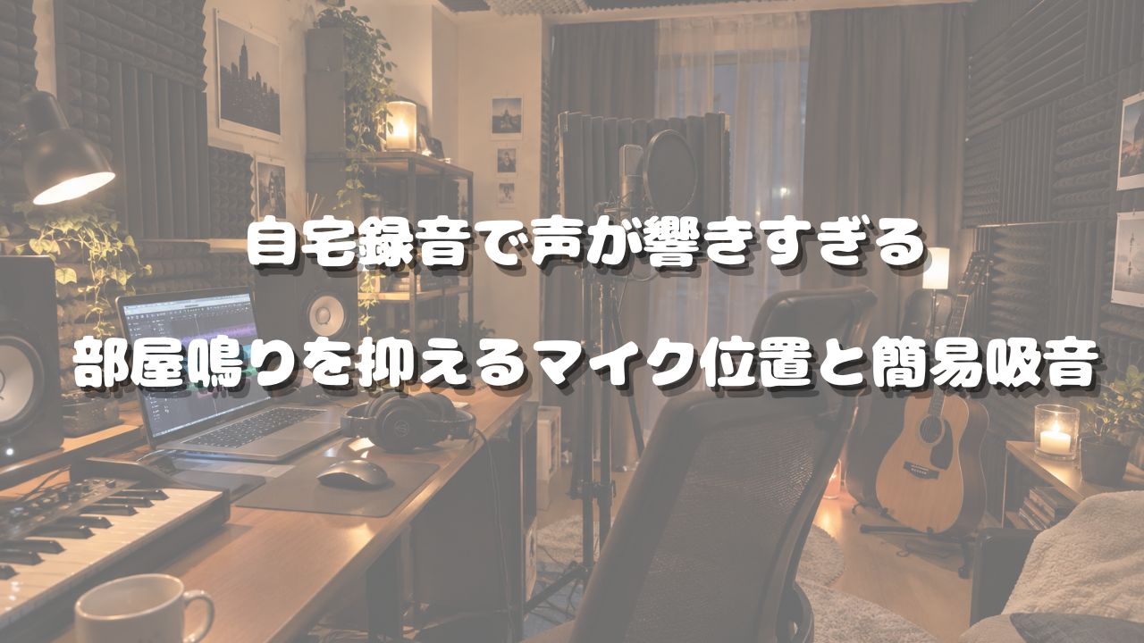 「自宅録音で声が響きすぎる｜部屋鳴りを抑えるマイク位置と簡易吸音」